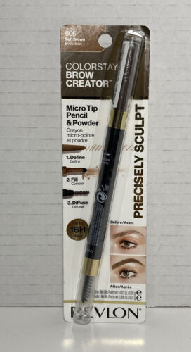 Matita micro punta e polvere Revlon ColorStay Brow Creator 605 marrone morbido - Foto 1 di 3