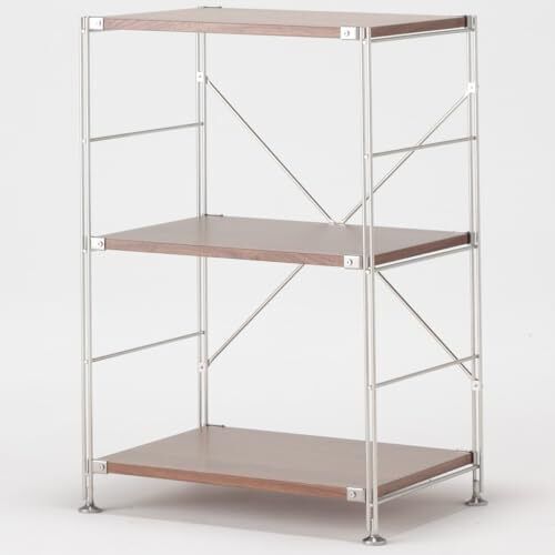 MUJI Stainless Steel Unit Shelf Walnut Shelf Set Small W58*D41*H83cm New - Picture 4 of 5