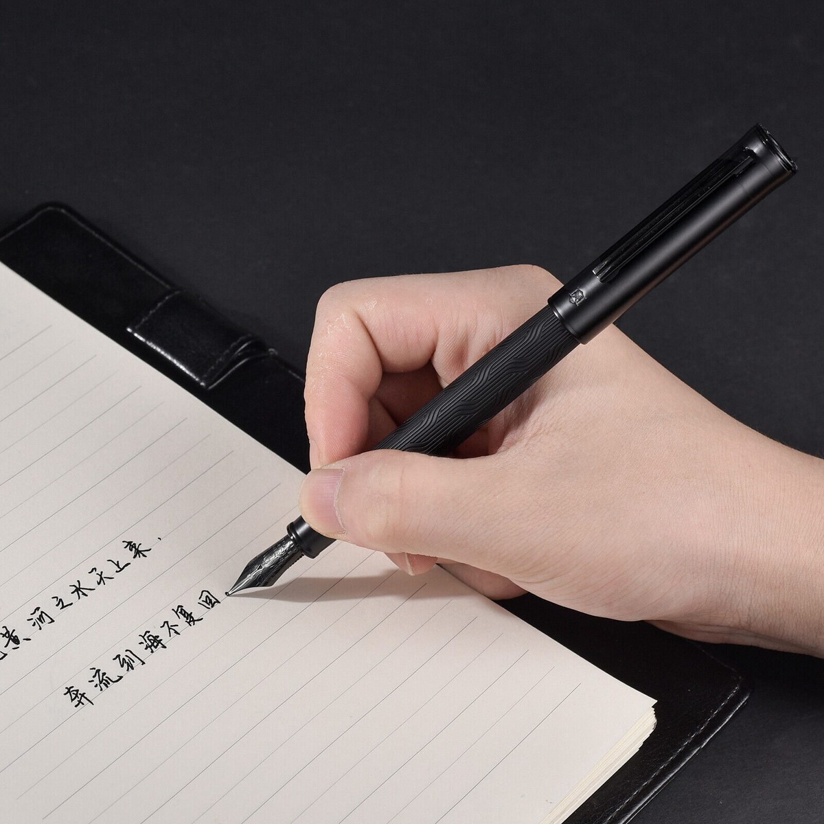 Hongdian Black Forest Max Fountain Pen, Titanium Coated