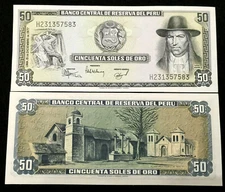 PERU 50 SOLES 1977 Banknote World Paper Money UNC Currency Bill Note