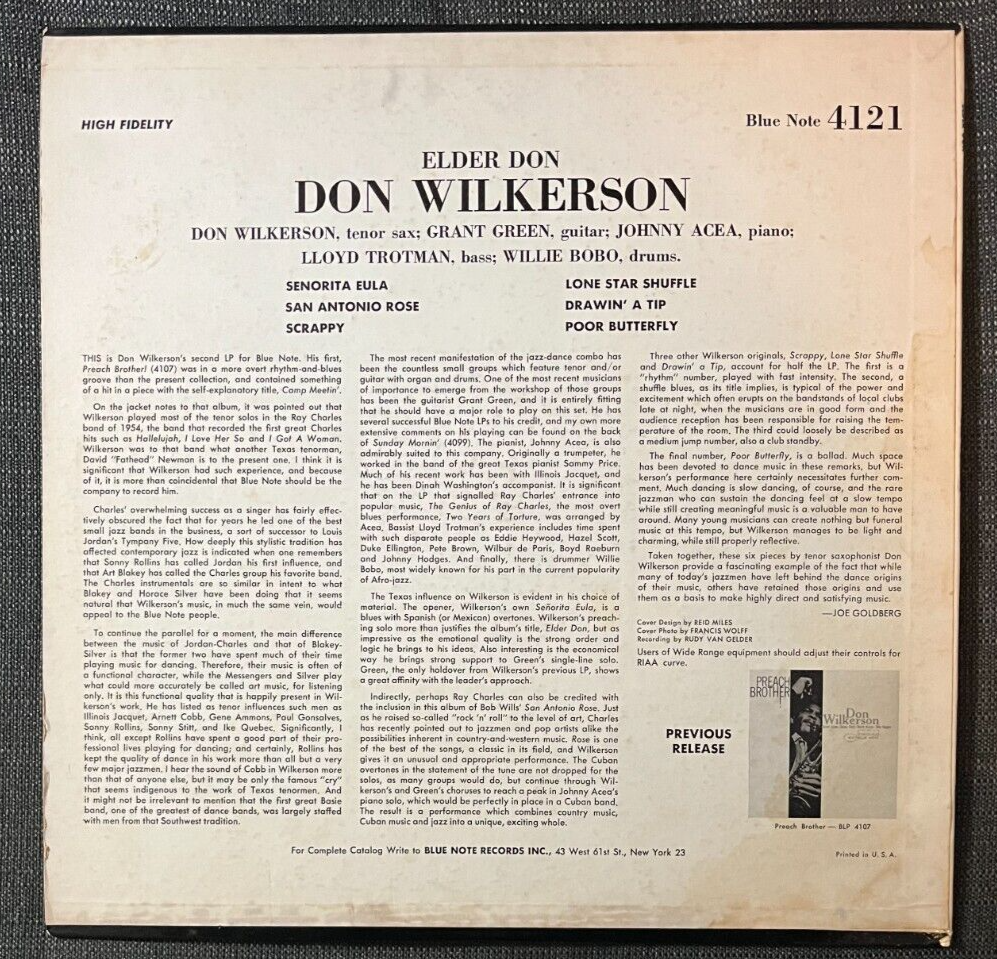 Elder Don Don Wilkerson Blue Note レコード