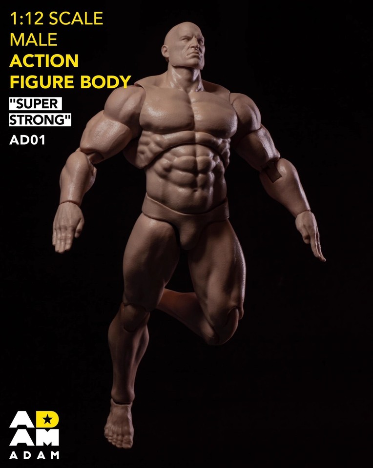 MUFF TOYS ADAM 1/12 Male Strong Muscle Joint 6'' Comic Action Figure ...