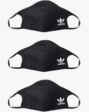 adidas Face Covers 3-Pack XS/S Men's brand new sealed pack color black