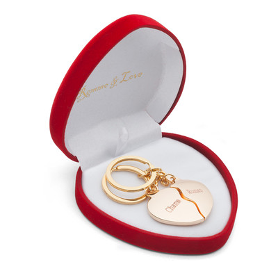 Anhaenger Box Partner Schlüsselanhänger 'Geteiltes Herz' – Rot, Mit Gravur, Aus Edelstahl, In HerzBox Schlüsselanhänger Herz Mit Gravur - Foto 6