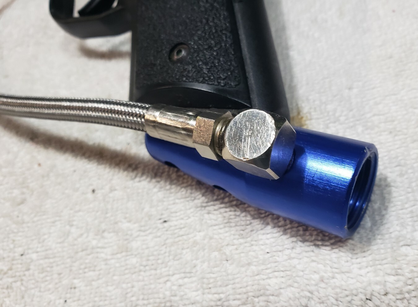 SHARP PMI Piranha BLUE SILVER Fade Paintball Gun & Spyder Barrel ALL