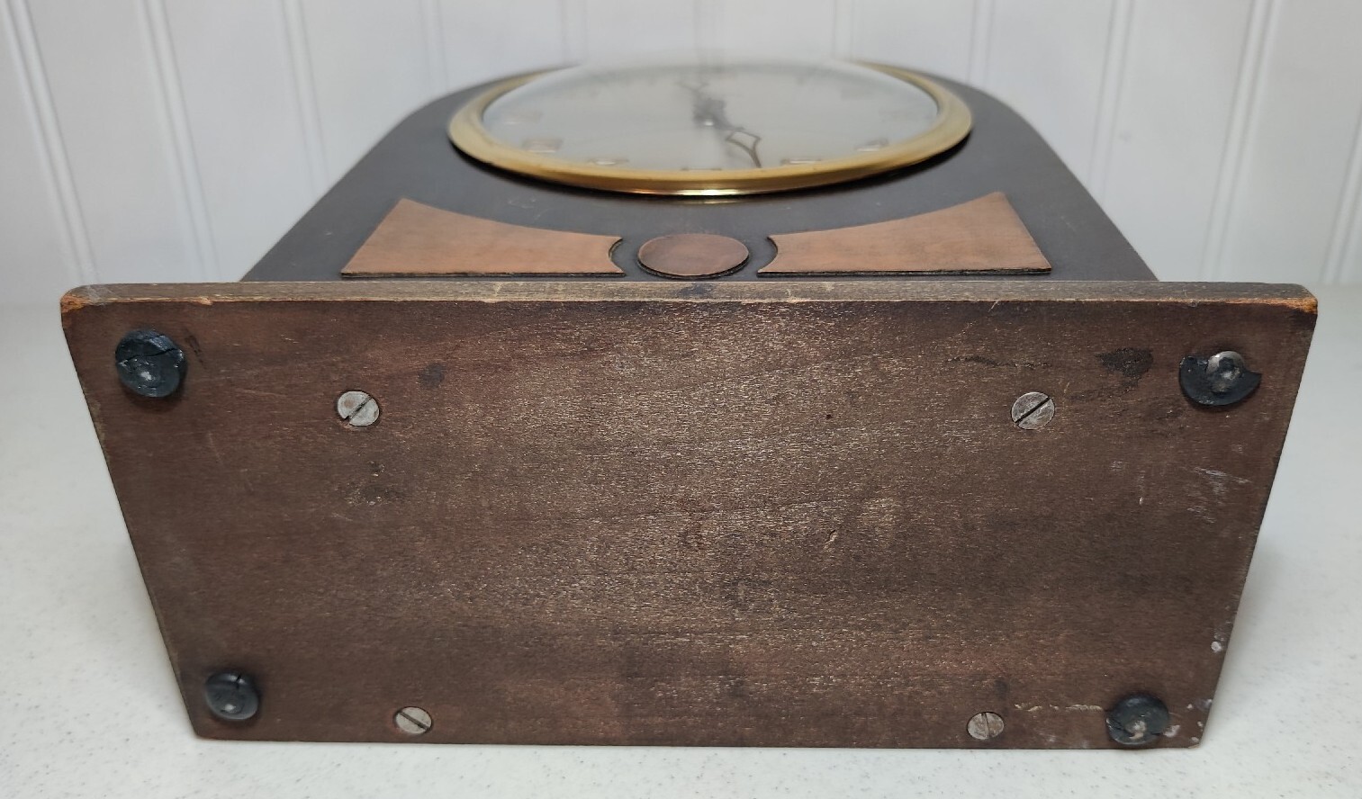 WORKING Vintage 1930s GILBERT Mantle Desk Table Wooden Wood Wind Up Clock 1807