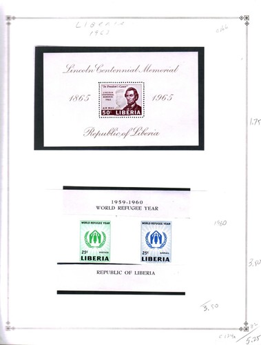 Collection, LIBERIA Part D Scott Album Page, 1918/1989, Cat $106, Mint & Used - 第 18/22 張圖片