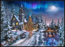 Christmas Night - Chart Counted Cross Stitch Patterns Needlework DIY DMC Color  