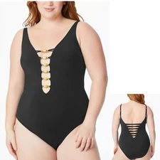 New! BLEU ROD BEATTIE ~Size 16W~ Paradise Found Plus Size One-Piece Swimsuit