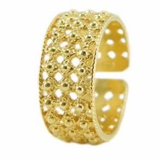 Anello Fede Sarda argento dorato a pallini traforata 3 file Gioiello Sardegna