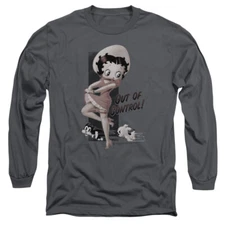 BETTY BOOP OUT OF CONTROL Licensed Men's Long Sleeve Graphic Tee Shirt SM-3XL 