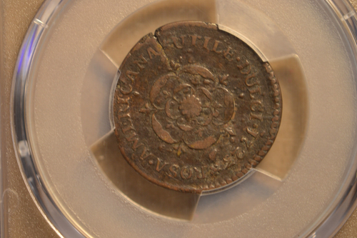 1723 Rosa Americana Halfpenny. Martin 3.5-E.1. PCGS VF Det. Uncrowned Rose. RARE - Picture 3 of 5