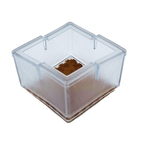 Flyshop 4pcs Clear Square Chair Leg Caps Pvc Floor Protector
