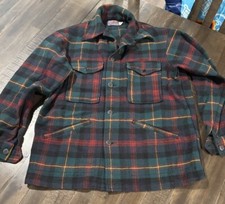Vintage Pendleton 100% Wool USA Made Plaid Button Up Coat Jacket Medium
