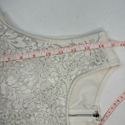 Mustard Seed Sleeveless Crochet Lace Semi Sheer Crop Top White Size Large Chic - 第 9/10 張圖片