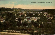 Excelsior Springs Missouri MO Birds Eye View 1913 Postmark Postcard