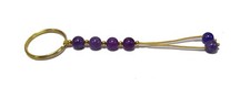 Natural Quartz Crystal Stone Beads Love Keyring Healing Keychain Ornaments
