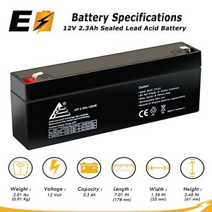 12V 1.3Ah Sealed Lead Acid Battery ECI Power 