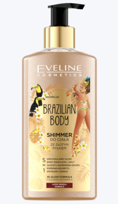 Eveline Brazilian Body Shimmer Golden Dust Argan Almond Moringa Macadamia Oils