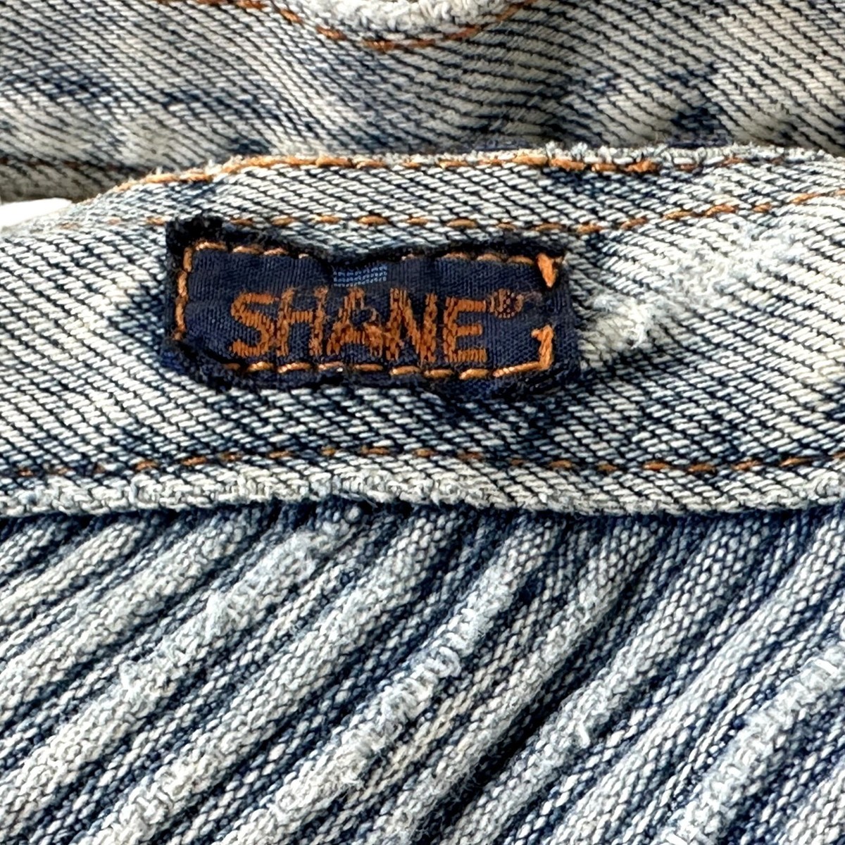 Vintage SHANE Acid Wash Denim Purse 1980s Zipper Extendable