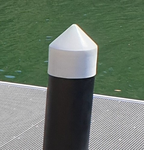 425mm PILE CAP - WHITE POLY PONTOON POLE CAP JETTY Anti Bird And Rot - Picture 5 of 5