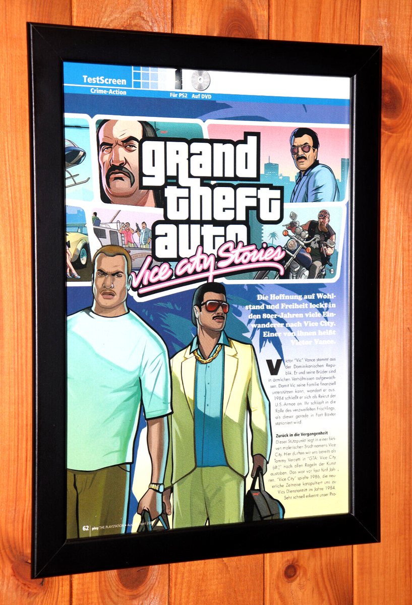 Grand Theft Auto Vice City Stories GTA PS2 Rare Small Poster Old