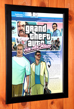 Grand Theft Auto Vice City Stories GTA PS2 Rare Small Poster Old Ad Page Framed.