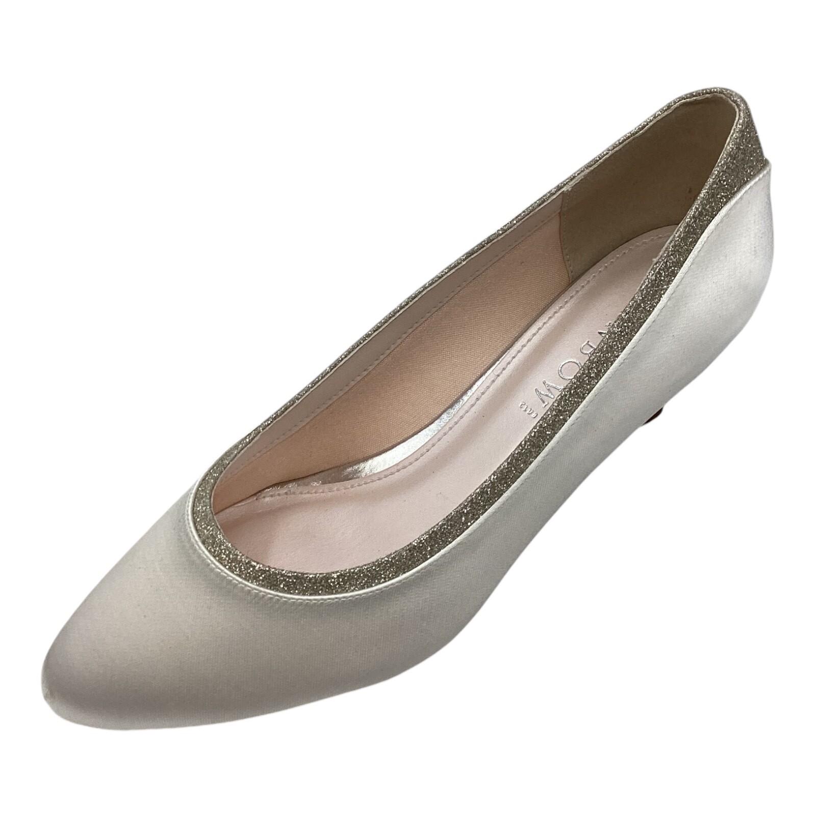 Rainbow Club Womens Ivory Satin Kitten Heel Bridal Court Shoes Size 4 New Defect