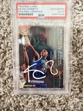 Kevin Garnett Signed 1995/96 Fleer #293 Timberwolves Rookie Card PSA/DNA. rookie card picture