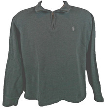 Polo Ralph Lauren Estate Rib Quarter Zip Pullover Dark Gray Men's Medium