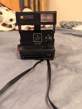 Vtg Polaroid Sun 640 Instant Land Camera w/ Manual and case Tested Needs Battery