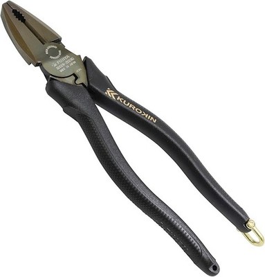 Fujiya KUROKIN 3000N-200BG High Leverage Linesman Pliers 200mm Shackle Gold