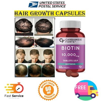 Extra Strength Hair Growth Vitamin for Women Men Fast - (60 Tablets)