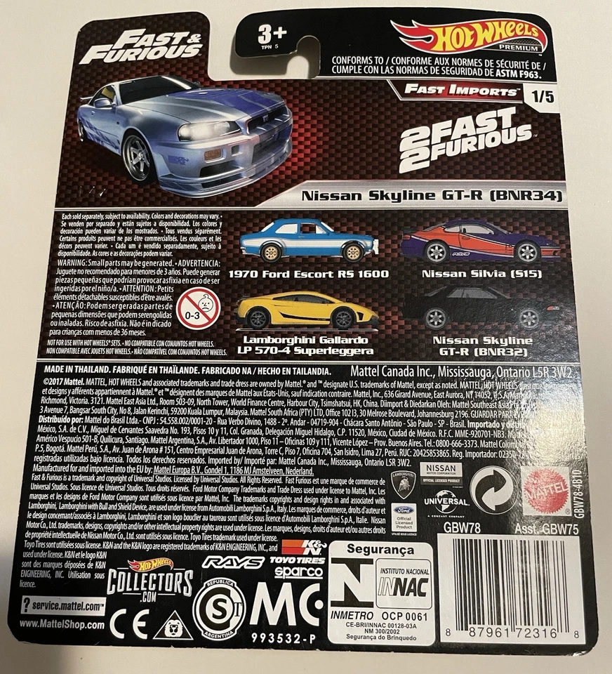 Hot Wheels Fast & Furious Nissan GT-R & Mazda RX-7 Lot - Image 4 of 4