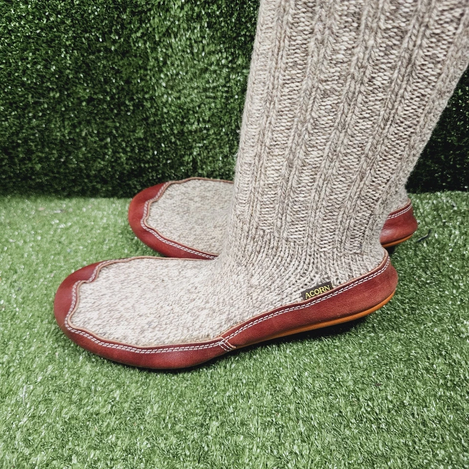 Calcetines deportivos informales cómodos tejidos de lana gris bellota para hombre talla 9-10 Foto 3 de 4