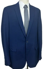 Ryan Seacrest Distinction Men’s Suit Jacket 44L Navy Blue Slim Fit Stretch