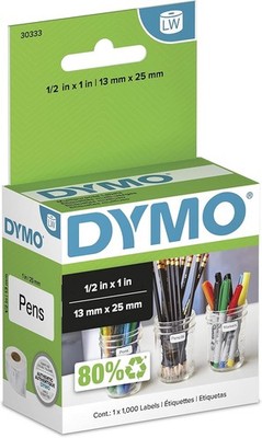 DYMO Authentic Extra-Small Multi-Purpose Labels, White 1/2'' x 1'' 1 Roll of 1000