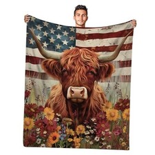 Highland Cow Blanket, Highland Cow Gifts for Women Girls, American 60"x50"