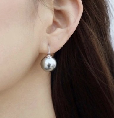 Women s Beautiful Silver Pearl Dangle  Drop Earrings Gift