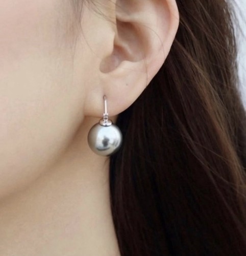 Women’s Beautiful Silver Pearl Dangle Drop Earrings Gift