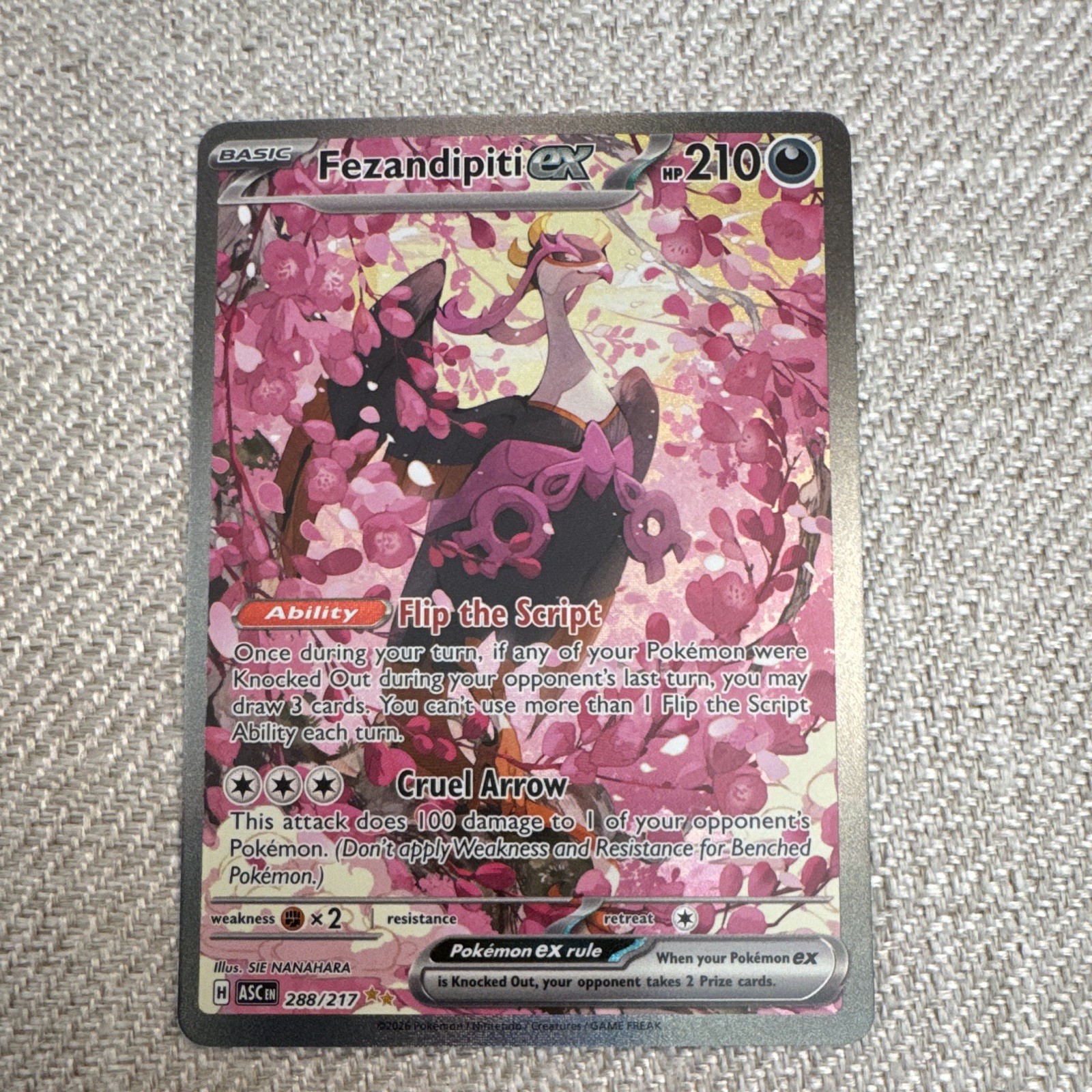 Fezandipiti ex 288/217 Ascended Heroes Full Art Holo Ultra Rare EN Pokemon TCG