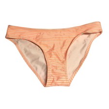 Aerie Bikini Bottom Hipster Brief Striped Neon Orange White L