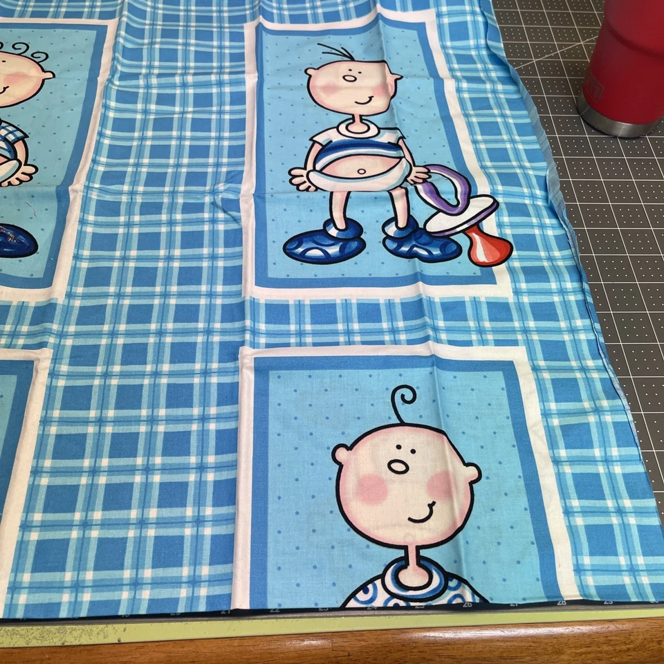 Moda Funny Babies Blue Panel And 2 Charm Packs - Image 3 of 4