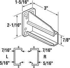 R 7227 Rear Drawer Track Back Plate, White  Support Bottom/Side Mounted Draw...
