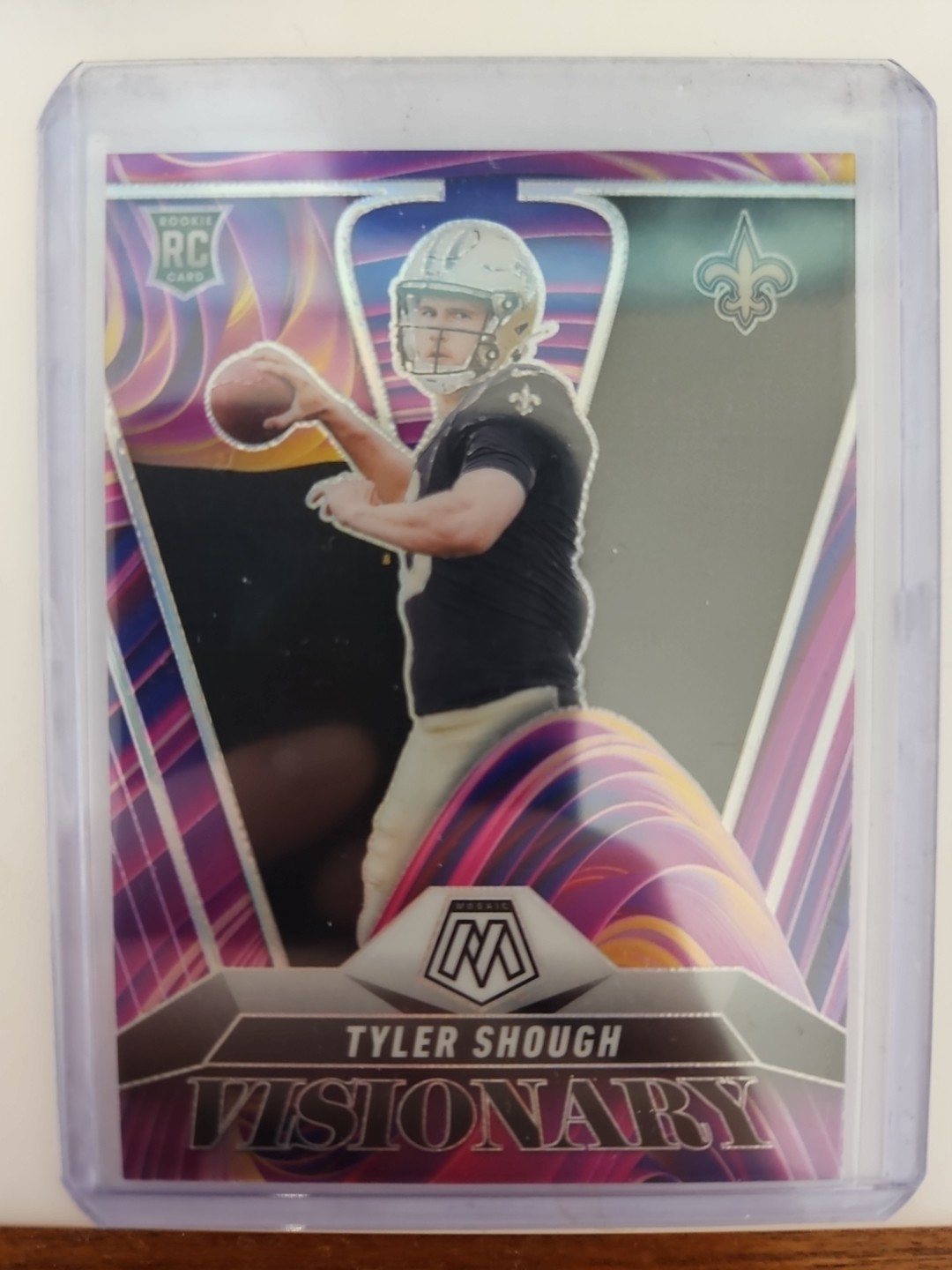 2025 Mosaic Football Tyler Shough RC Visionary Case Hit Saints