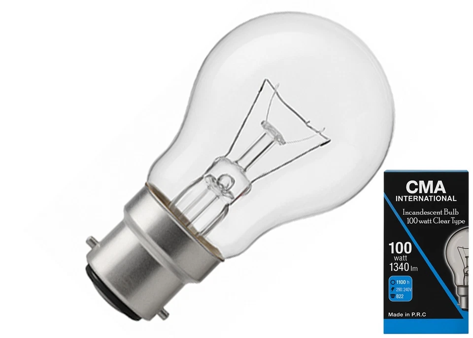 10x 100 Watt GLS CLEAR LIGHT BULBS BC B22 BAYONET CAP OLD STYLE 100w Pack FREE S - Image 3 of 4