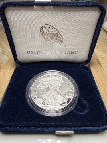 2020-W Proof Silver Eagle $1 One Ounce Silver Proof w/Box & COA