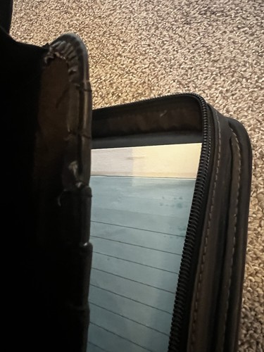 Samsonite 3-Ring Binder Briefcase Business Portfolio W/ Handles Leather Black - Picture 5 of 5