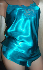 Vtg Victoria's Secret Satin Camisole Shorts Panty M L