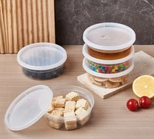 Restaurant Clear Food Soup Containers w Lid 8 oz 240 Count, Dry Food Containers